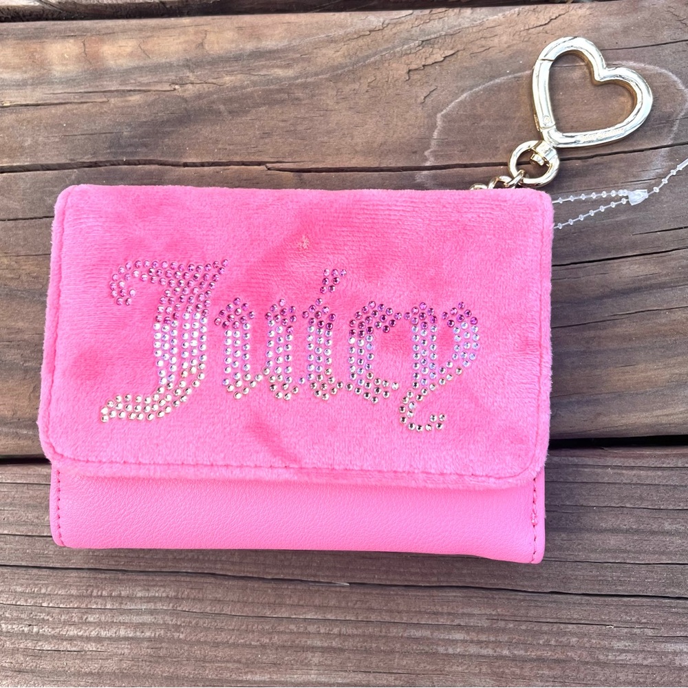 Juicy Couture Y2K Barbie Pink Embellished Tri-Fold Wallet & Gold Hardware - Picture 12 of 12